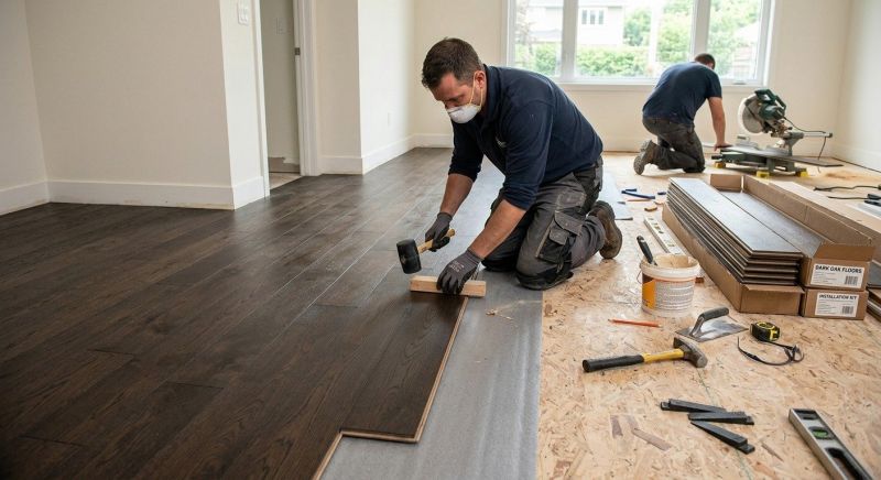 Dark Wood Floor Installation in Bowie, MD