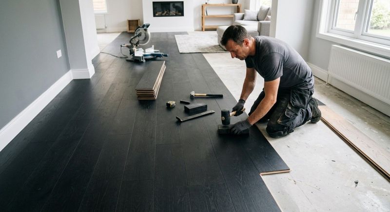 Dark Wood Floor Installation in Bowie, MD
